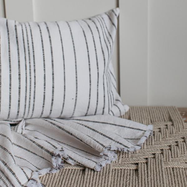 Himmel Grey Textured Stripe Cushion