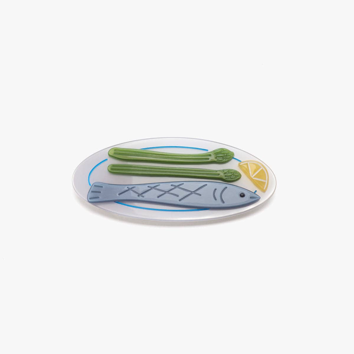 WINONA IRENE - Poisson Sardine Fish Plate Acetate French Barrette Hair Clip