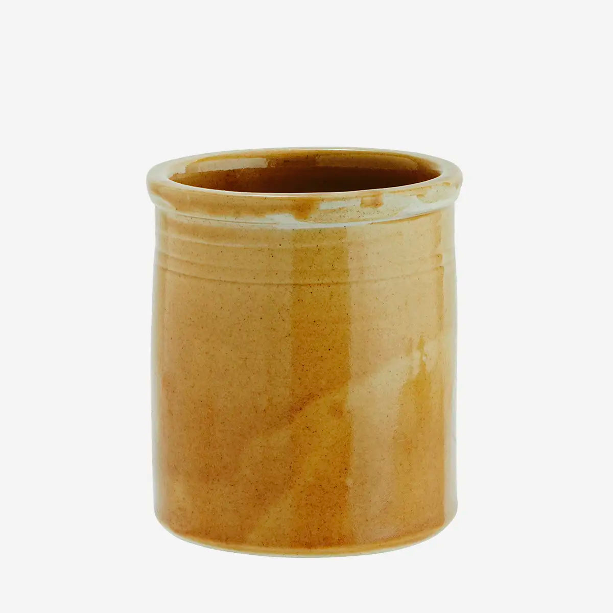 STONEWARE JAR, ANTIQUE MUSTARD