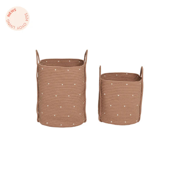 Dot Cotton Rope Basket - Set of 2