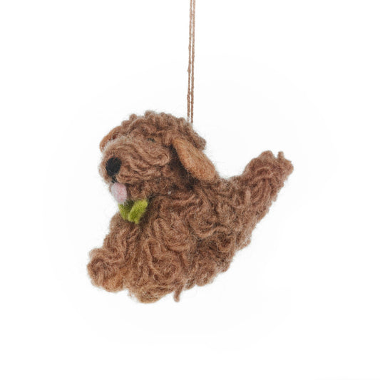 Felt So Good - Handmade Felt Cassie the Cockapoo Hanging Decoration