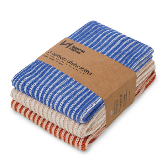 Sophie Home Ltd - Reusable & Eco-Friendly Cotton Dishcloths - Ribbed Cobalt