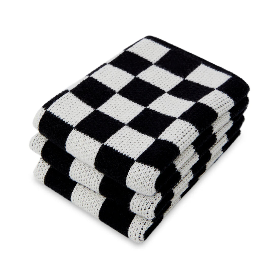 Cotton Reusable Dishcloths: Mono Check