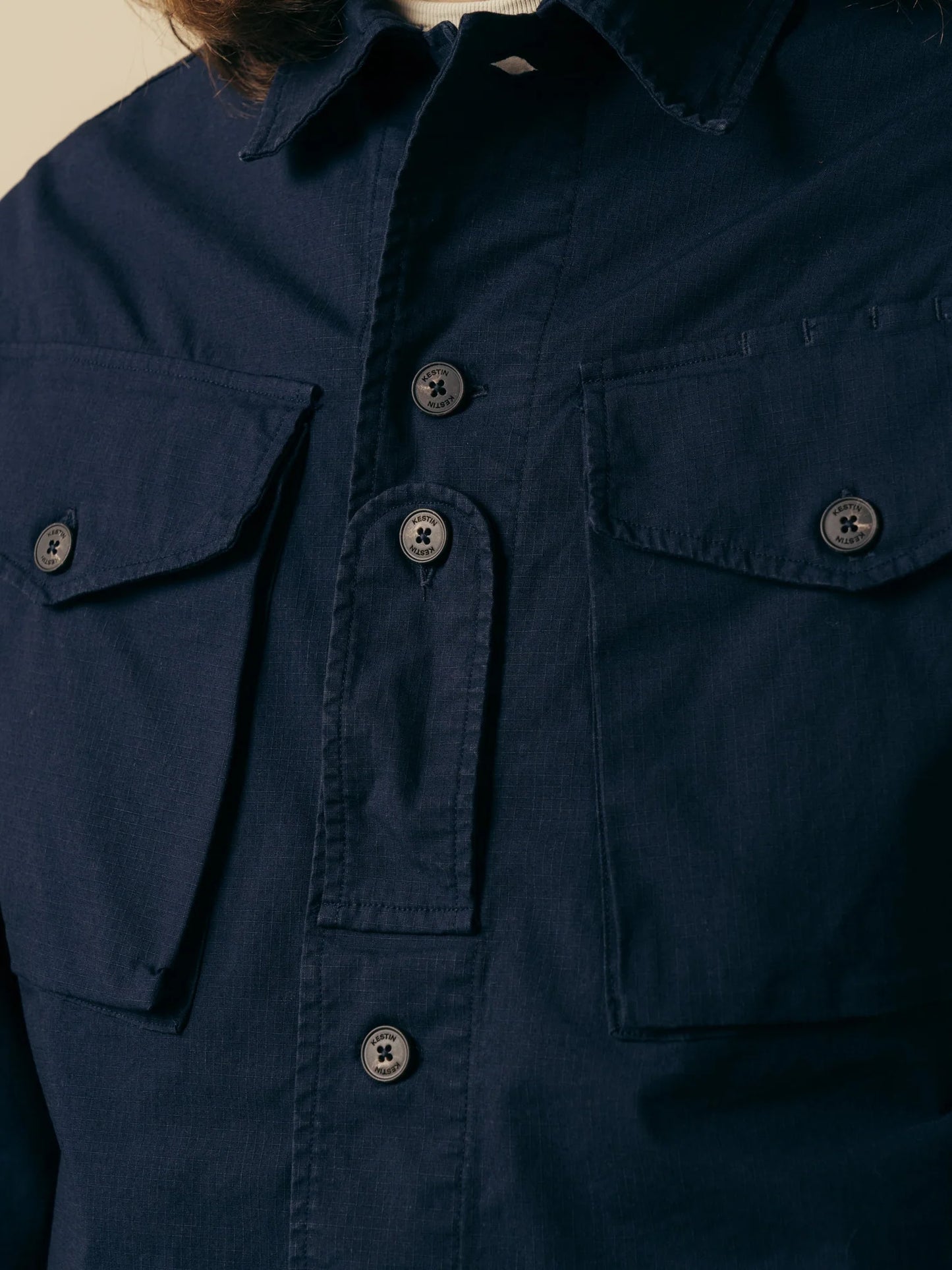 Redford Jacket in Navy Cotton Ripstop
