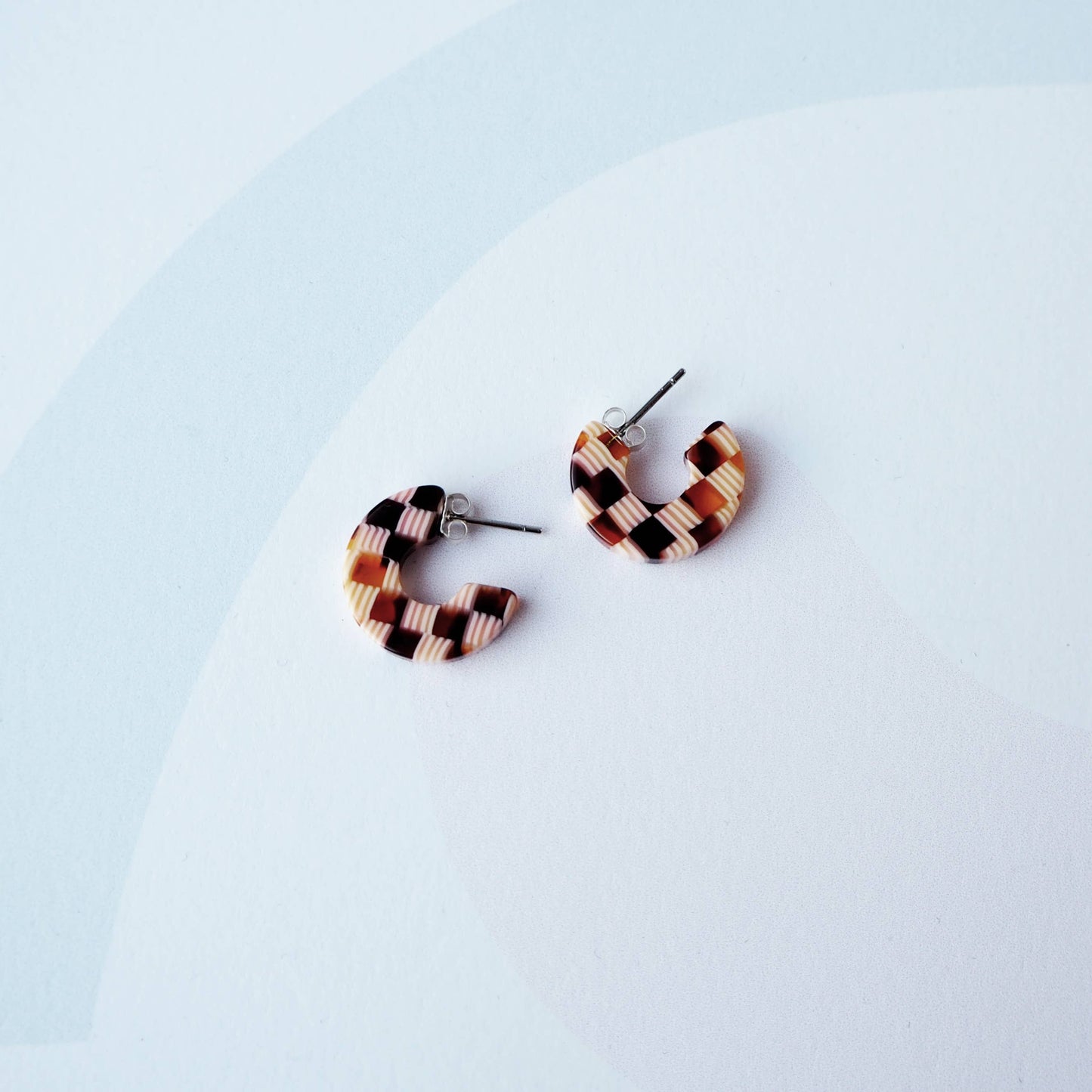 Custom Made - Honey Checker Super Mini Hoop Earrings
