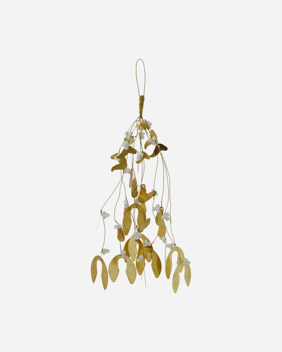 Christmas Ornament, Mistletoe, Brass finish