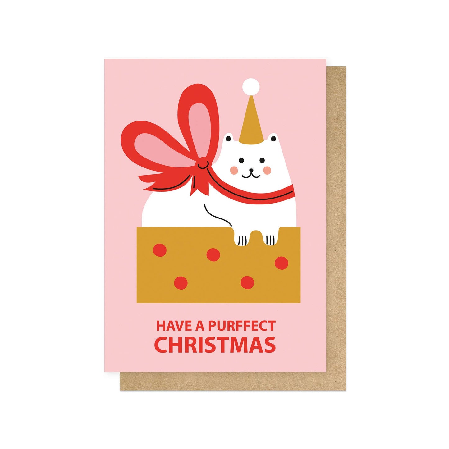 East End Prints - Christmas Cat In A Box Greetings Card