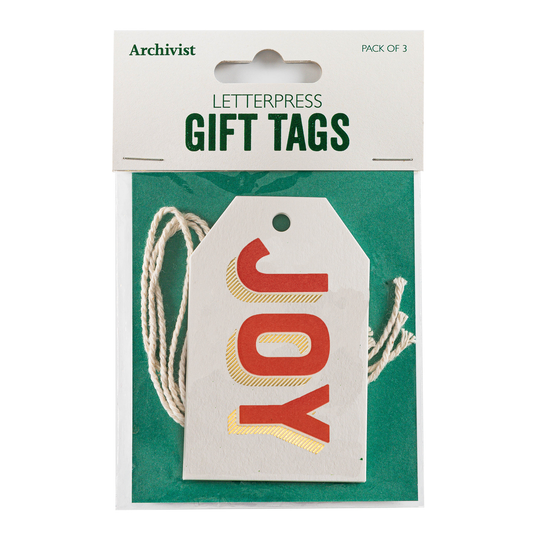 Archivist Gallery | UK - Joy | Christmas  Gift Tag (3-Pack) 🎄