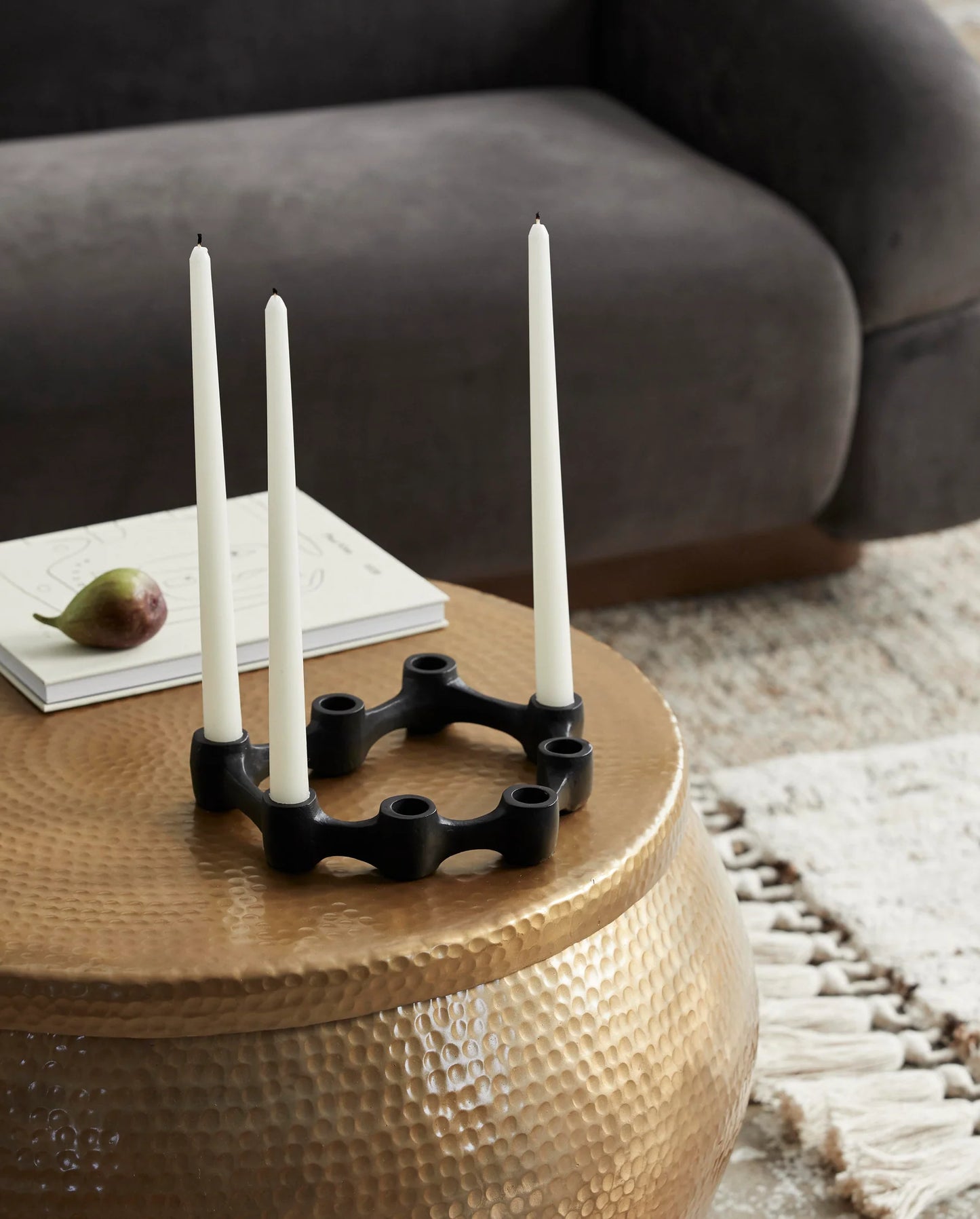 Lemnos candle holder, black