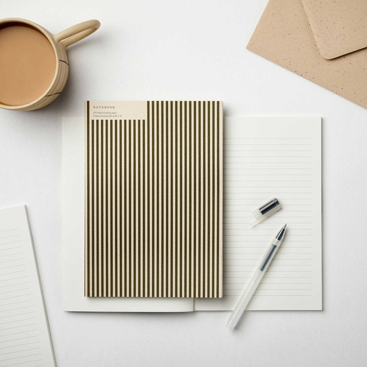 Green Thin Stripe A5 Notebook