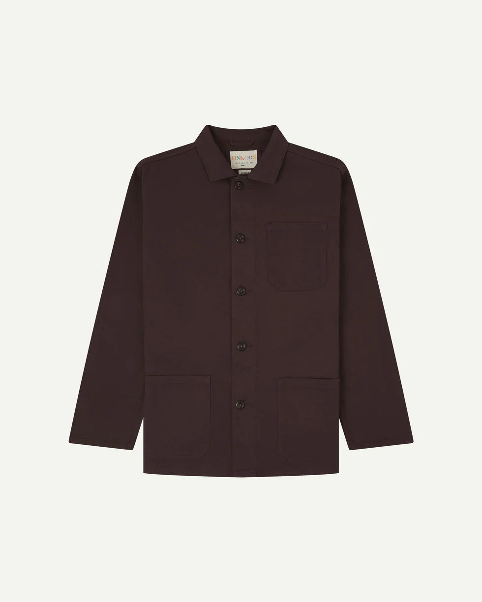 #3001 drill buttoned overshirt - dark plum