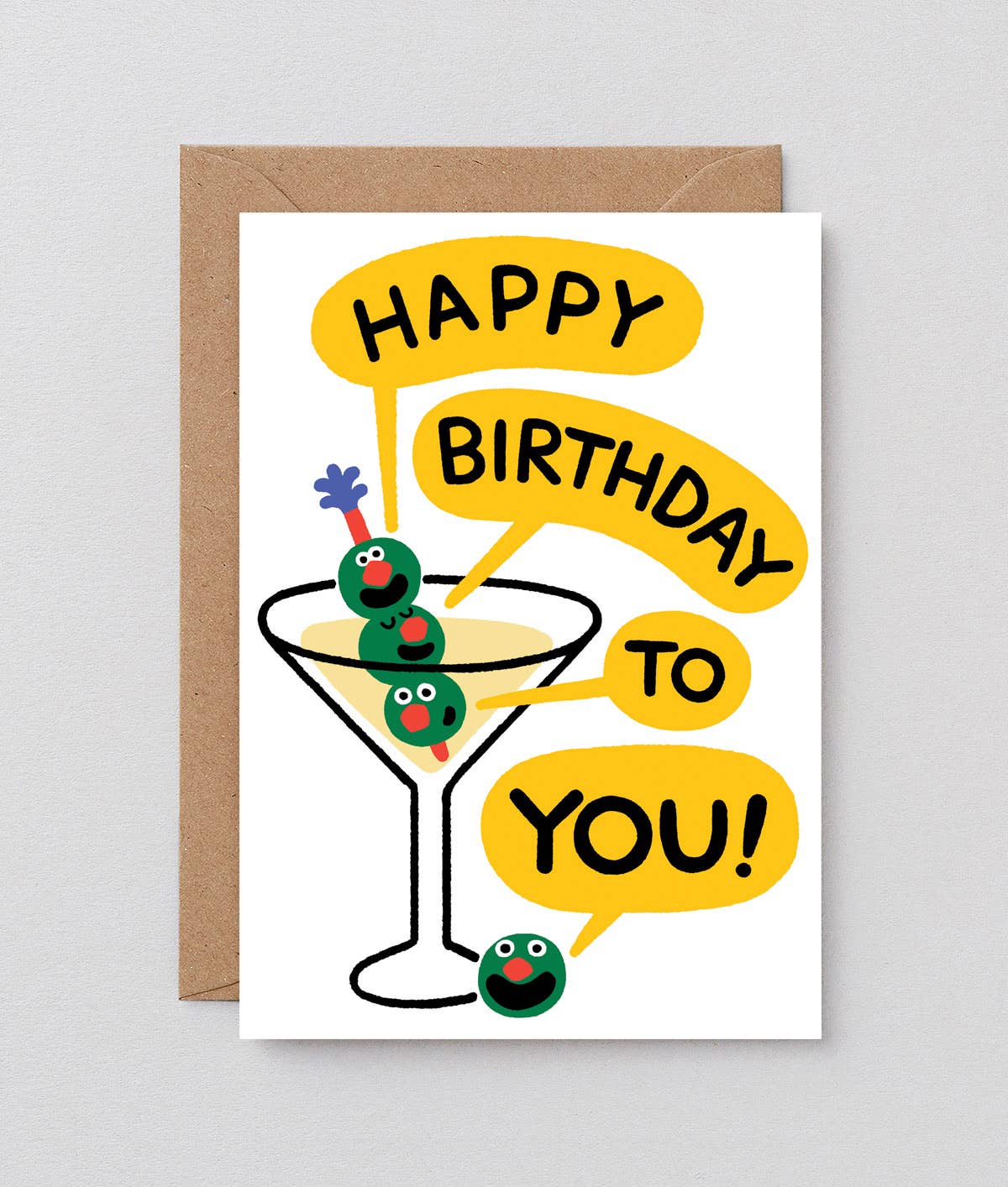 Wrap (US duties paid) - Happy Birthday Martini Greeting Card