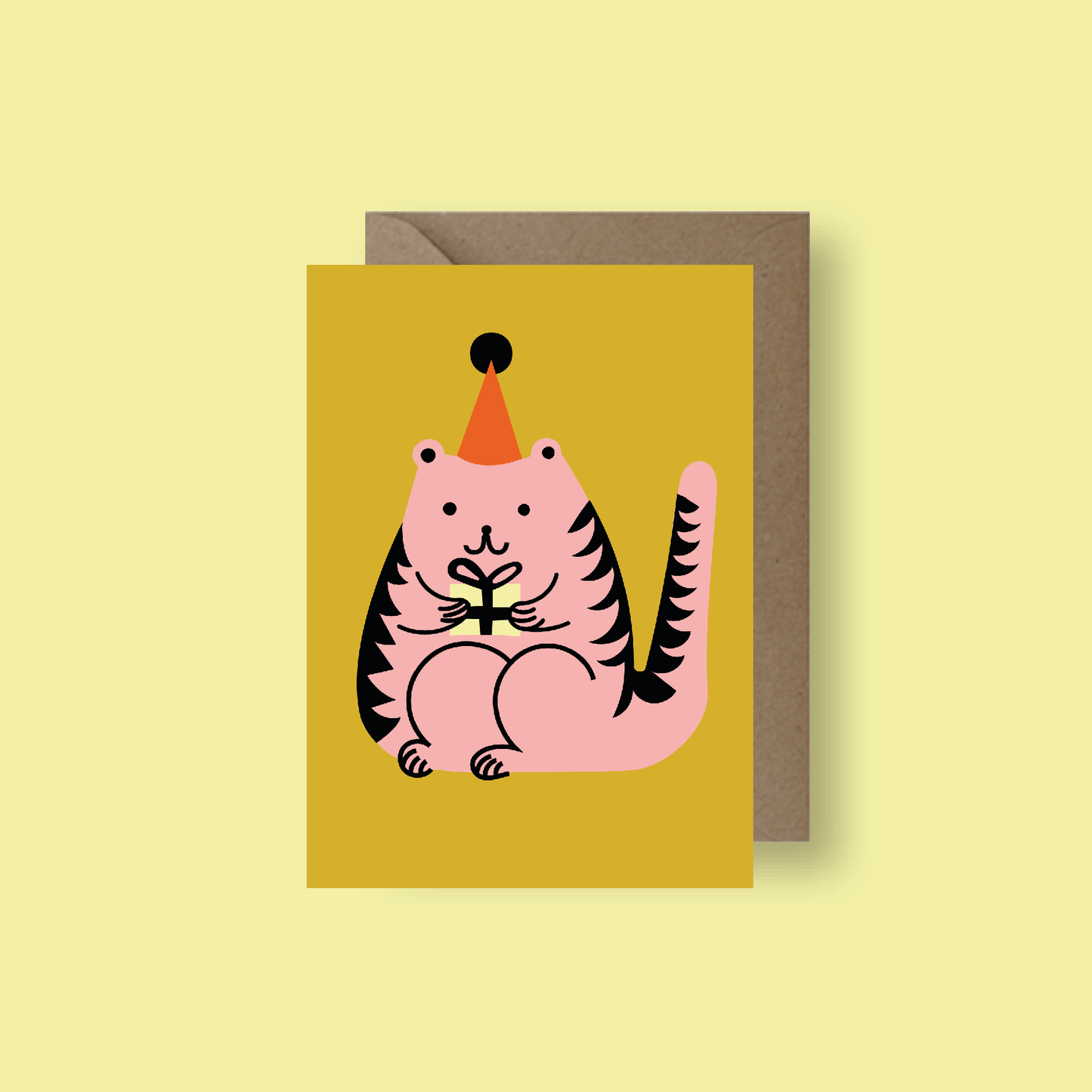 Seekprint - Cat with Gift Greeting Card