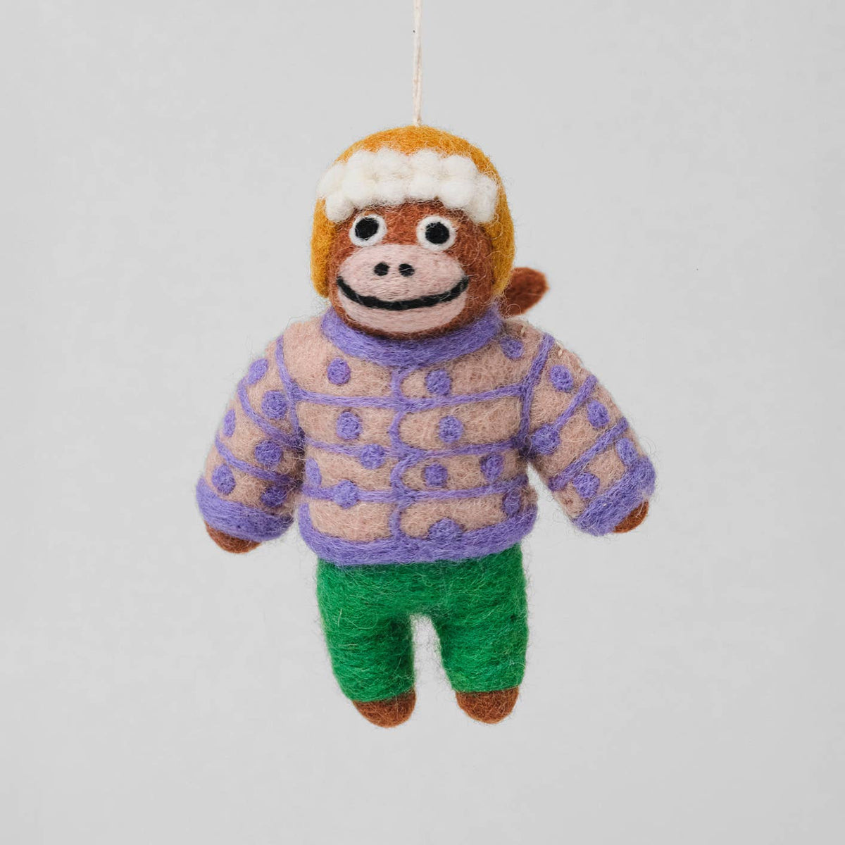 Monkey Hanging Felt Ornament