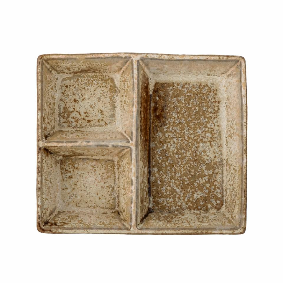 Risa Serving Plate, Brown, Stoneware, Small
