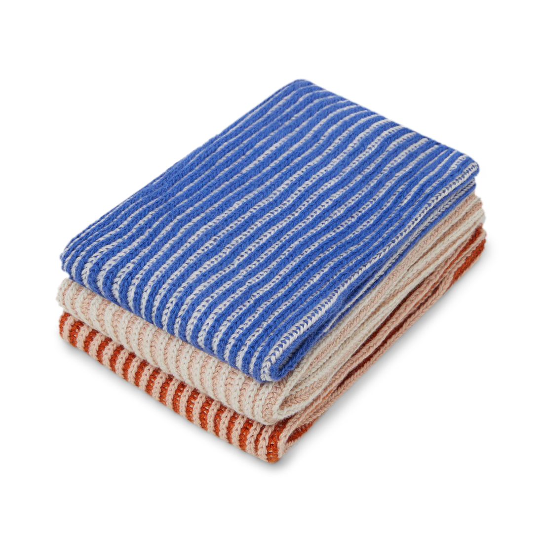 Cotton Reusable Ribbed Dishcloths: Cobalt