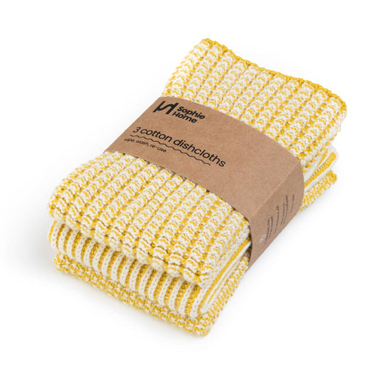 Sophie Home Ltd - Reusable & Eco-Friendly Cotton Dishcloths: Textured Citrus