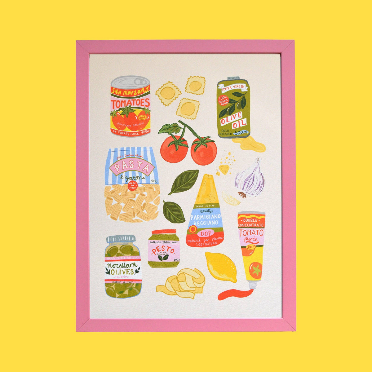 Laura Barnes - Italian ingredients Art Print