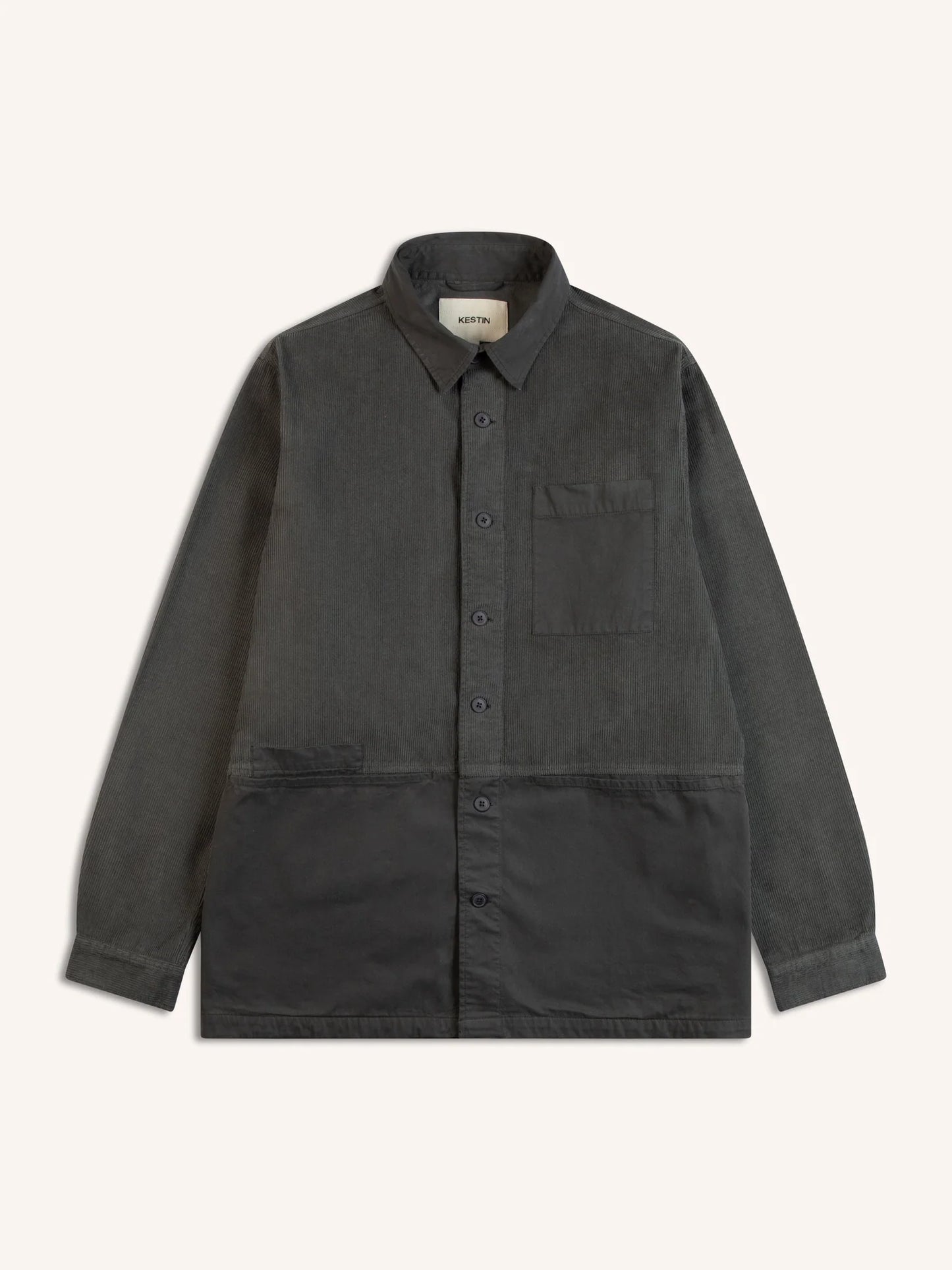 Rosyth Overshirt In Charcoal Cord / Twill Blend