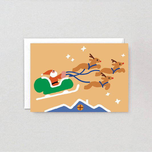 Santa and Sleigh Holiday Greeting Card