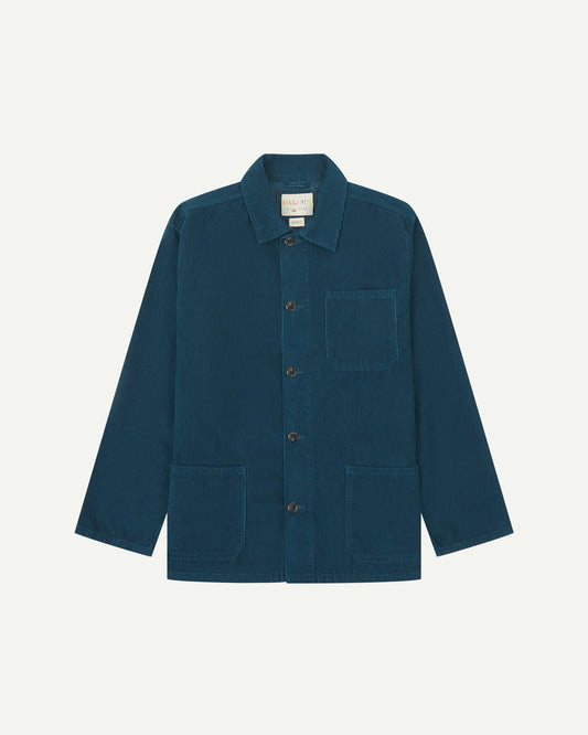 #3001 buttoned cord overshirt - petrol blue