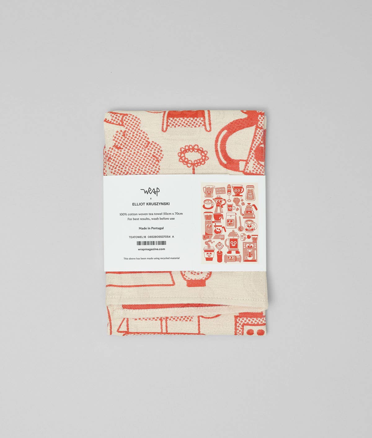 Coffee Time Tea Towel Red/Beige