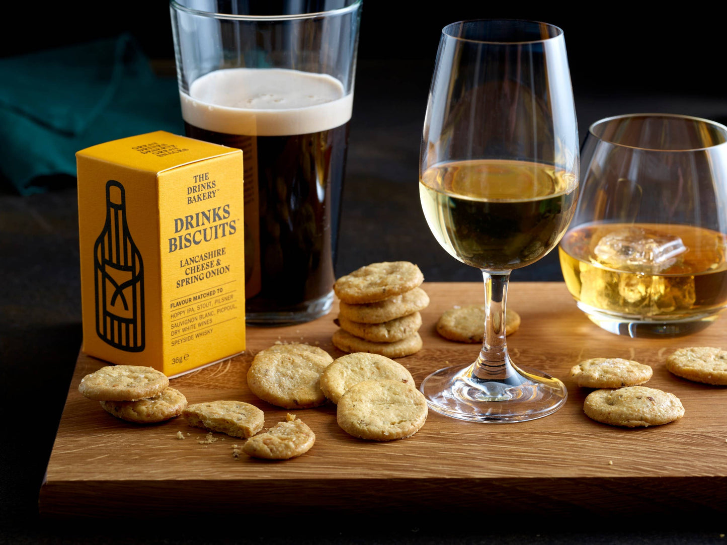 The Drinks Bakery - Drinks Biscuits - Lancashire Cheese & Spring Onion 110g