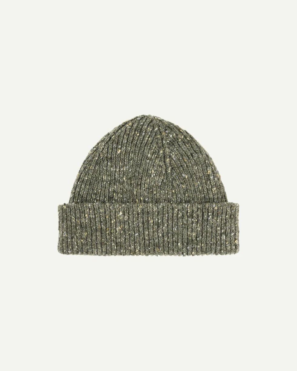 #4003 speckled donegal wool hat - army green