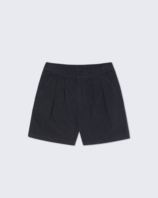 LAPA, Relaxed Pleated Shorts, Navy Canvas