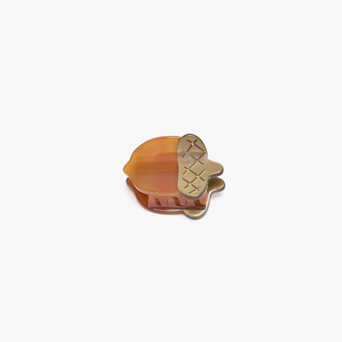 Acorn Mini Claw - Acetate and Rhinestone Small Hair Clip
