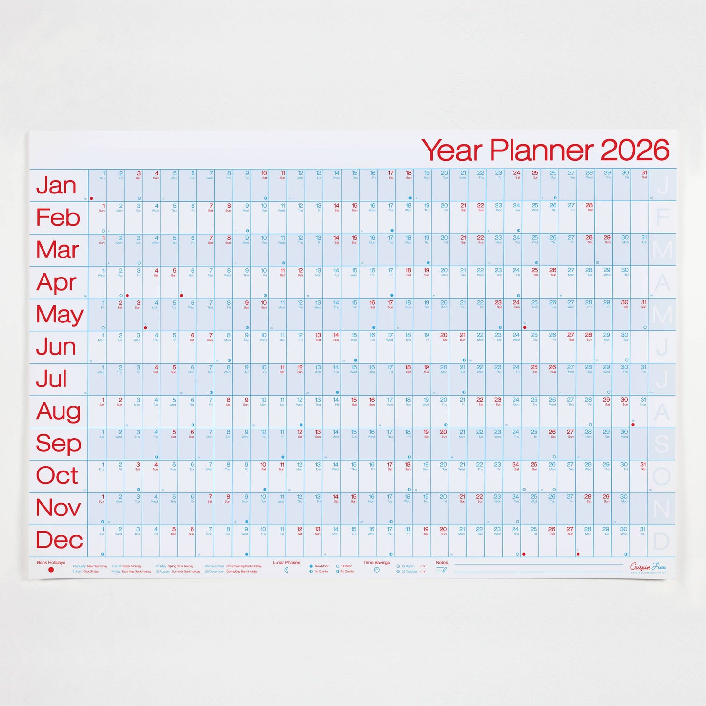 Crispin Finn - 2026 Year Planner - Classic Landscape View