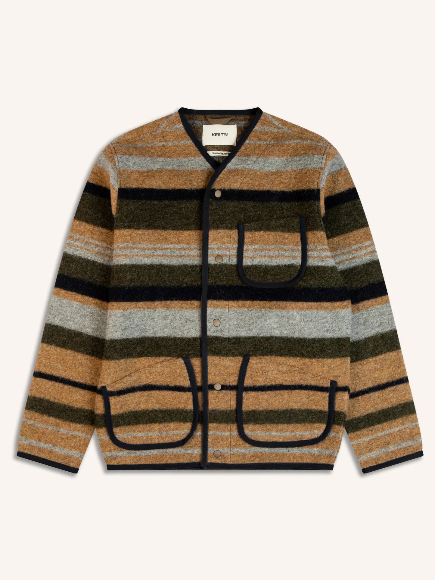 Neist Cardigan In Stripe Italian Wool