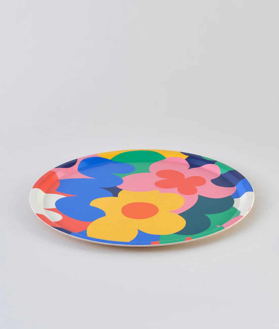 Floral Abstract Round Tray