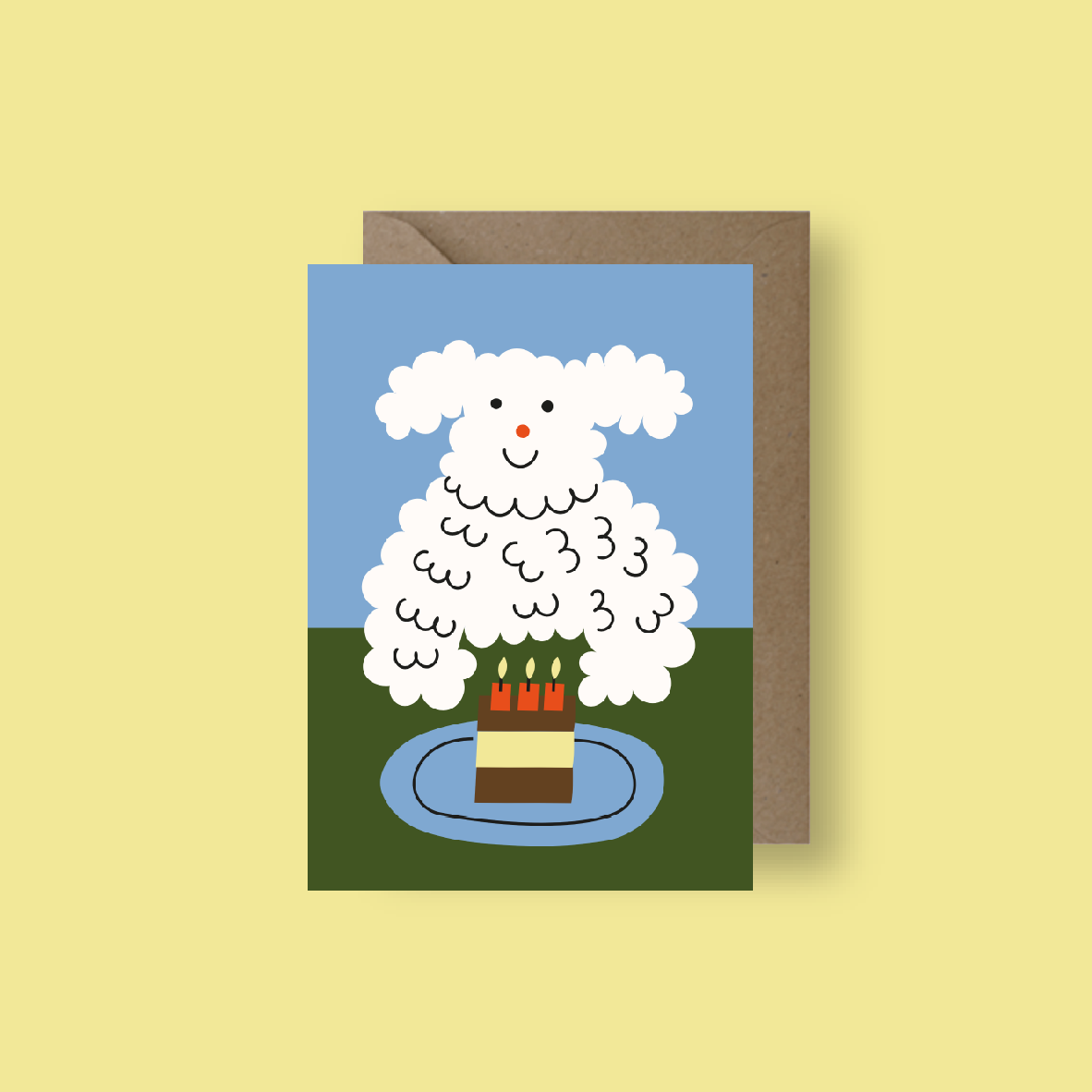 Seekprint - Fluffy White Dog Birthday Card – Cute Pet Greeting Card