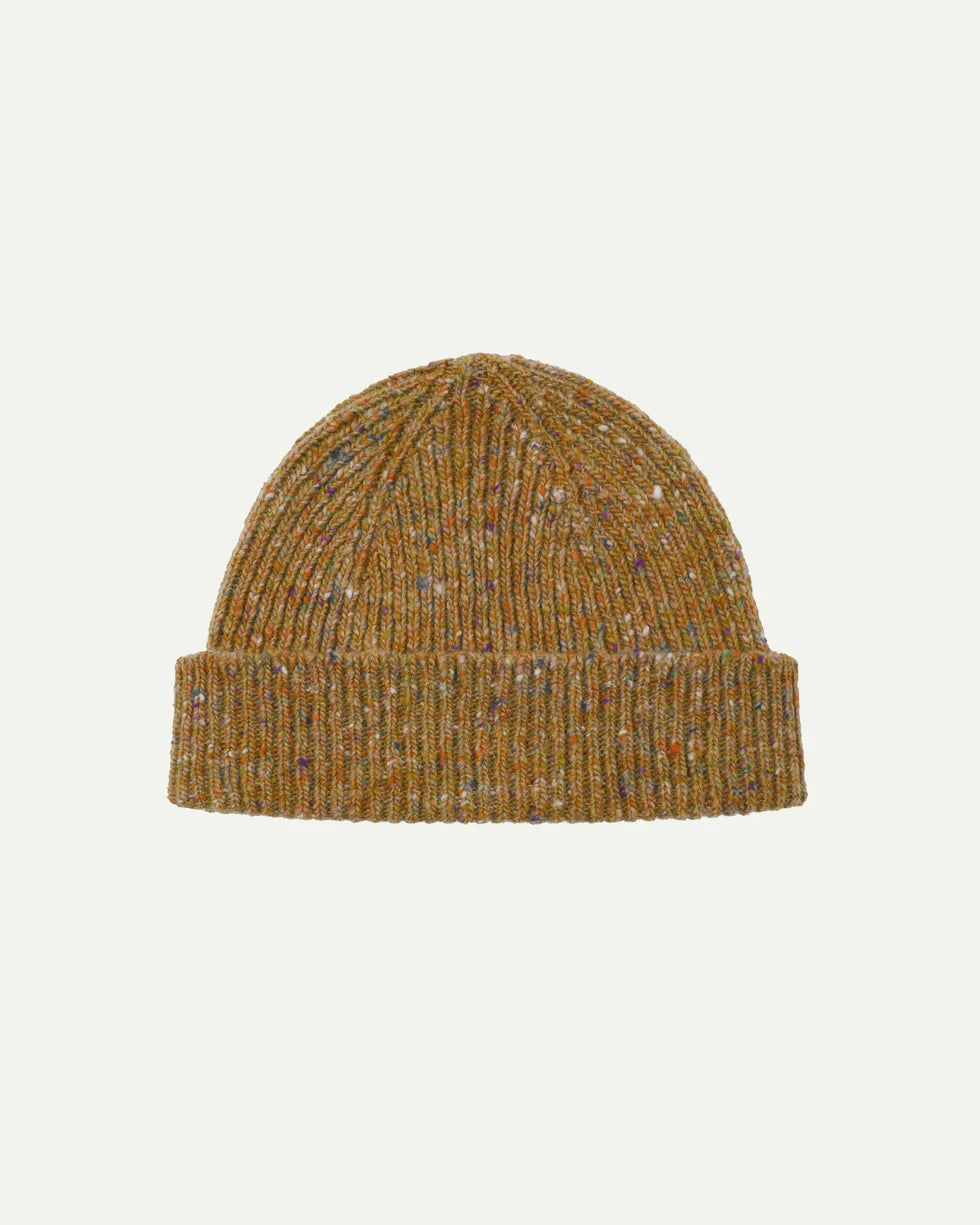 #4003 speckled donegal wool hat - butterscotch