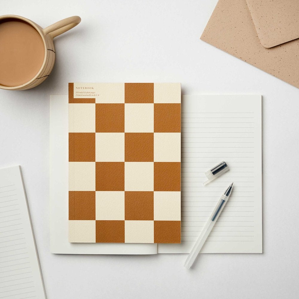 Checkerboard Ochre A5 Notebook