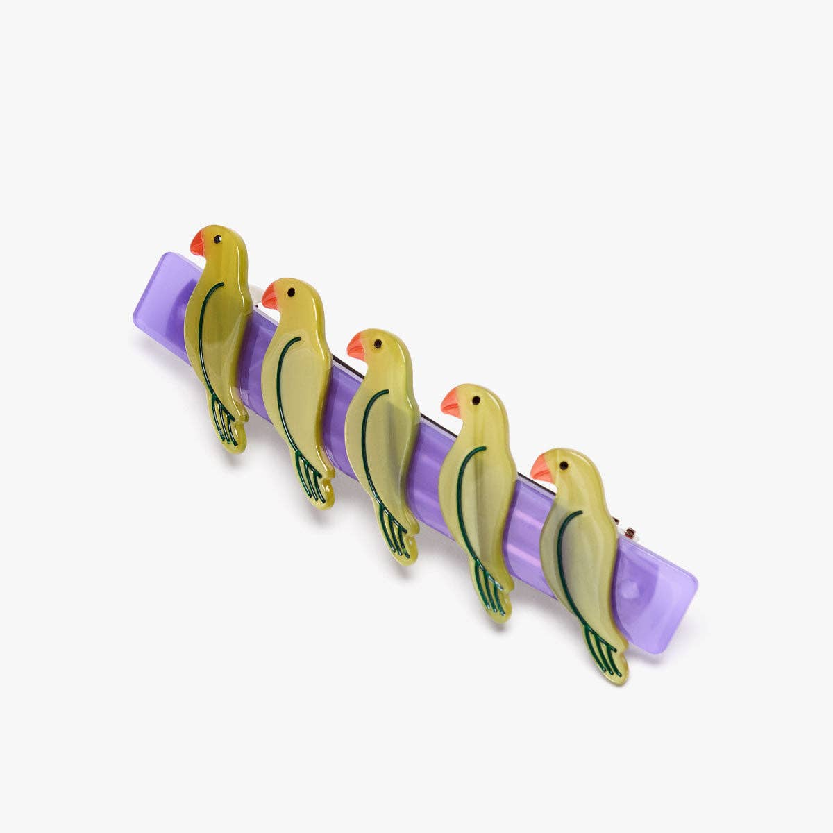 WINONA IRENE - Pasadena Green Parrots French Barrette Women's Hair Clip