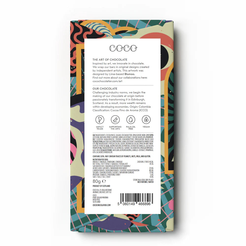 COCO Chocolatier - Sweet Mint 80G Dark Chocolate