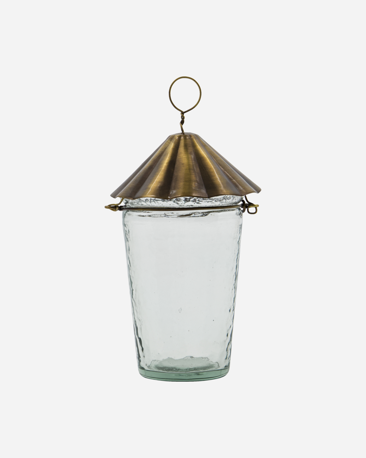 Tealight holder, Hang, Glass & Brass