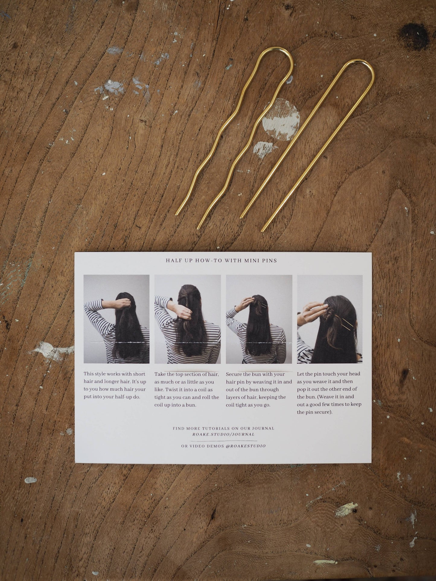 Roake Studio - Mini-Pins Brass Hairpin Duo