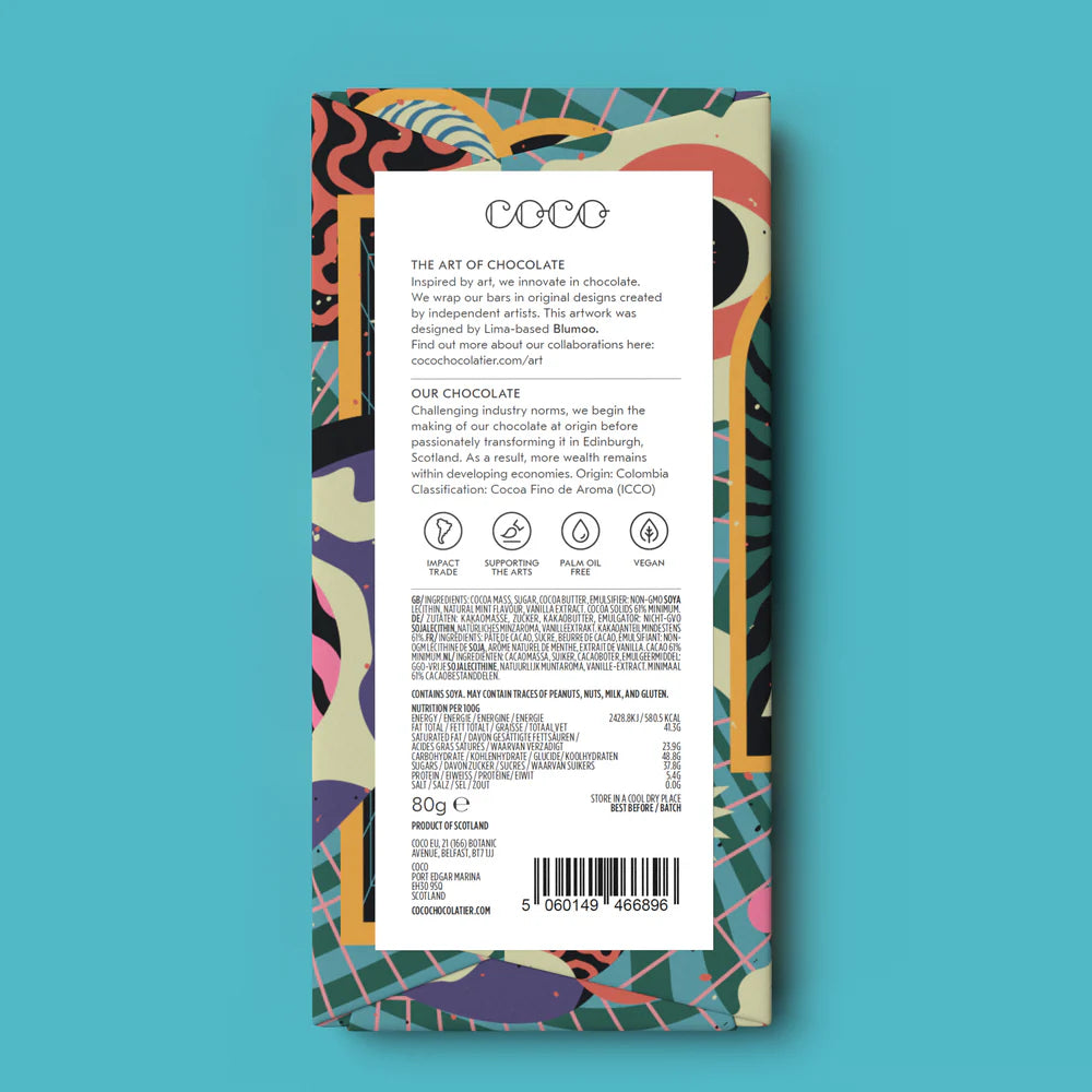 COCO Chocolatier - Sweet Mint 80G Dark Chocolate