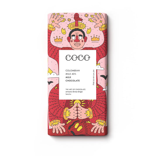 COCO Chocolatier - Colombian Milk 40% Chocolate Bar (Pack of 12)