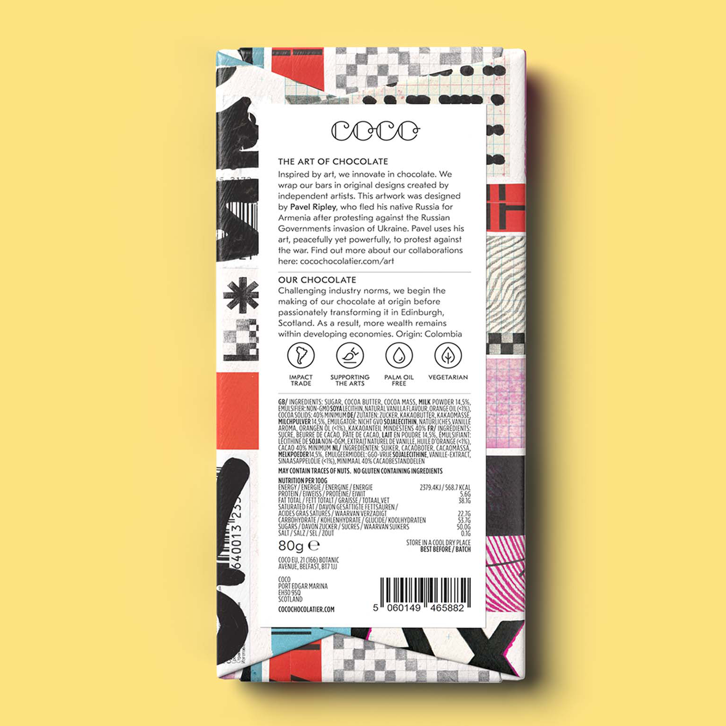 COCO Chocolatier - Orange Milk Chocolate Bar