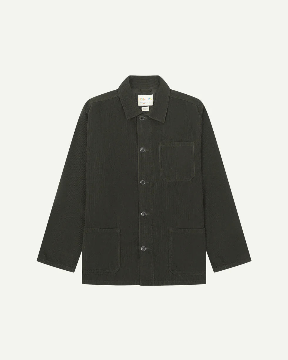 #3001 buttoned cord overshirt - seaweed