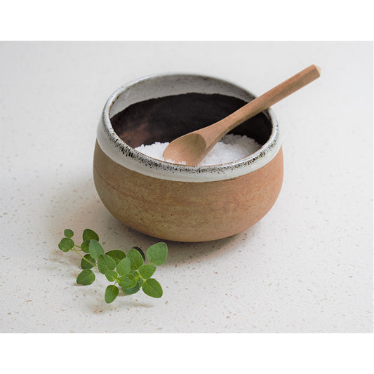 Stoneware Salt Cellar/Dip Bowl with spoon