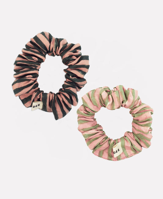 YONDER. - Cotton Mini Scrunchie Duo | Green Mix