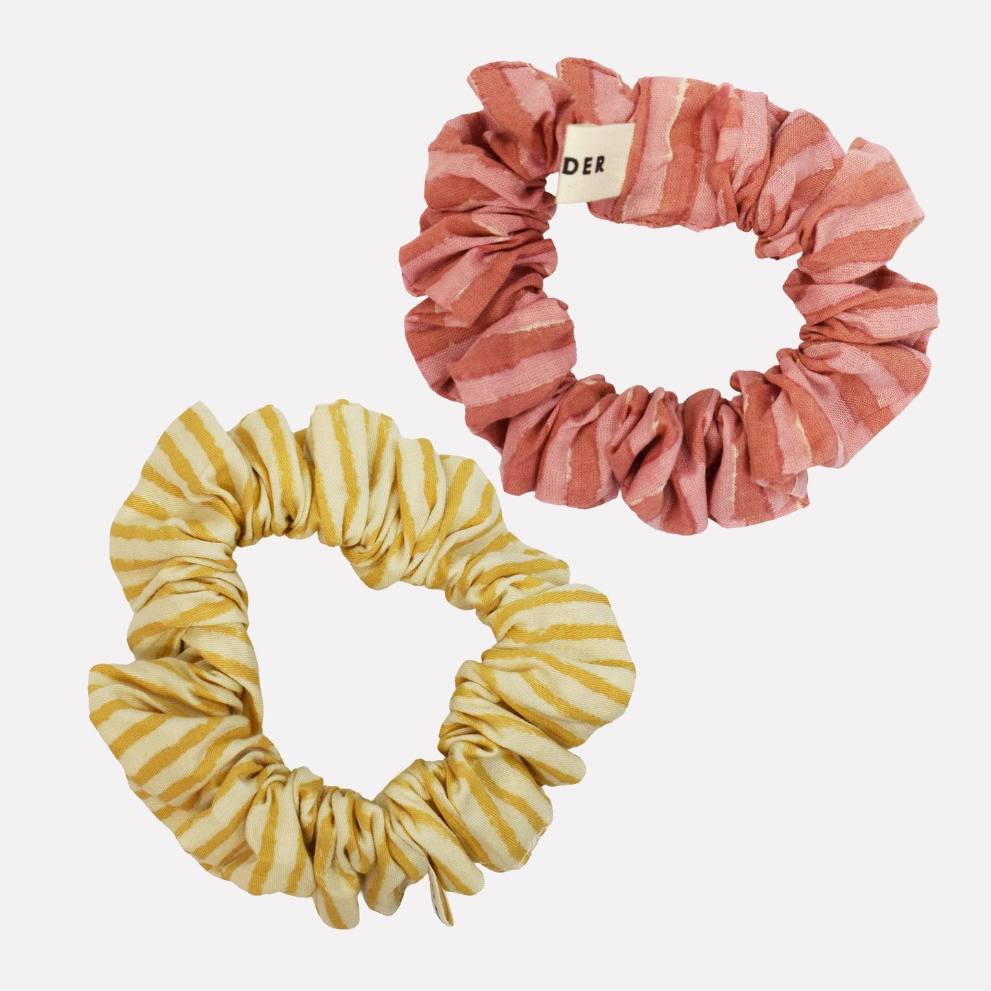 YONDER. - Cotton Mini Scrunchie Duo | Lemon Mix