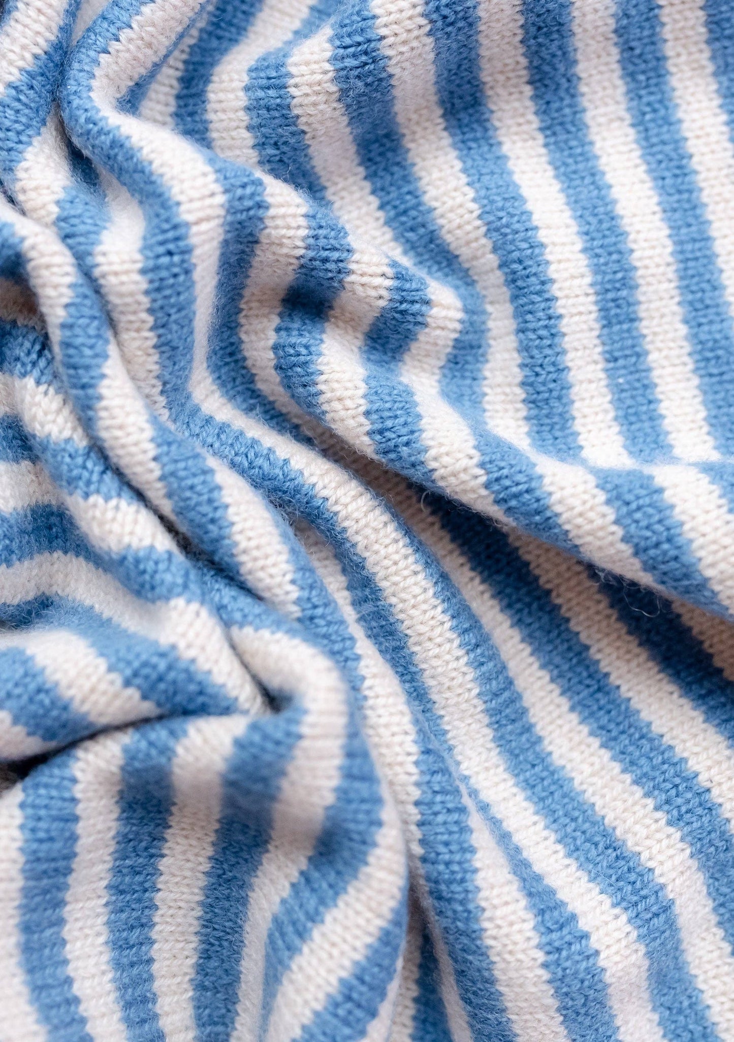 TBCo - Merino Triangle Scarf in Blue Stripe