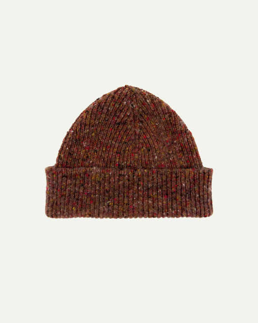 #4003 speckled donegal wool hat - brick red