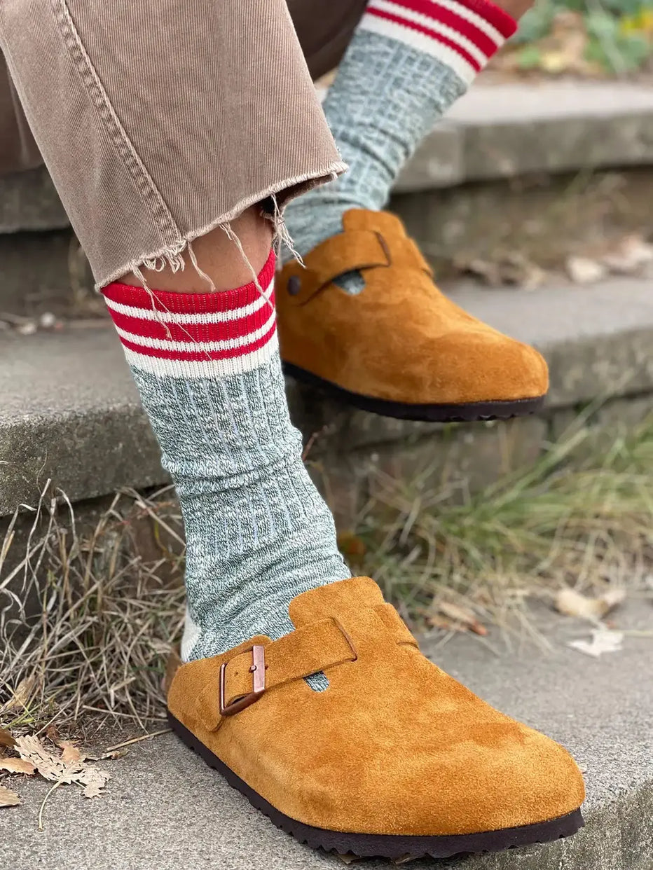 THE MELVICH MEN'S SLUB CREW LENGTH SOCKS